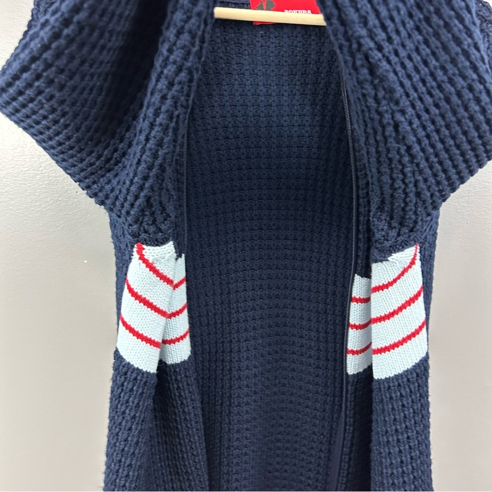 Bokura Jeans Argentina Navy Blue Wool Blend Knit Zip-Up Sweater Size Medium - Picture 6 of 12